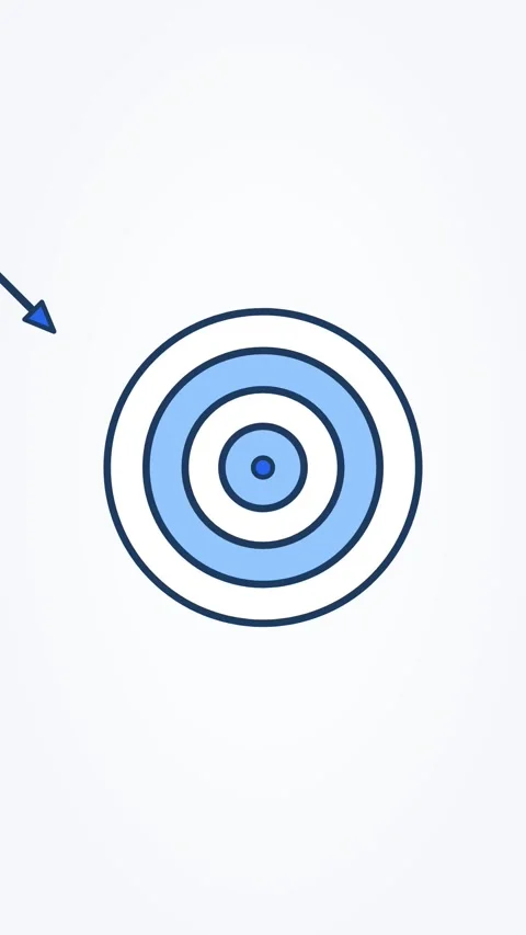 Animated target icon with arrow hitting bullseye, vertical 9:16 seamless loop Stock Footage 345161365