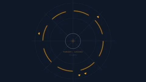Animated Target Locked Graphic Overlay Technology Focused User Interface Vidéo 333722112