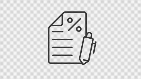 Animated tax form line icon Stock Footage 333748897