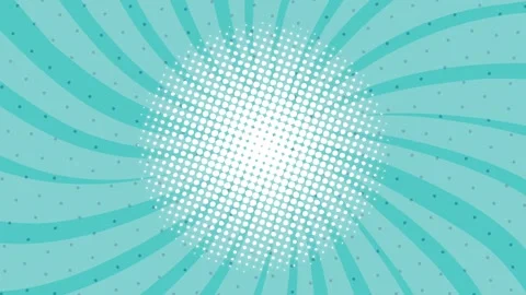 Animated teal comic style background with rotating sunburst rays and halfto.. Stock Footage 333721991