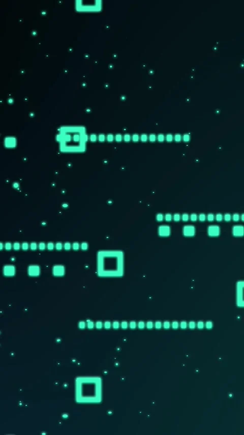Animated teal digital squares seamless loop technology animation vertical v.. Stock Footage 321629782