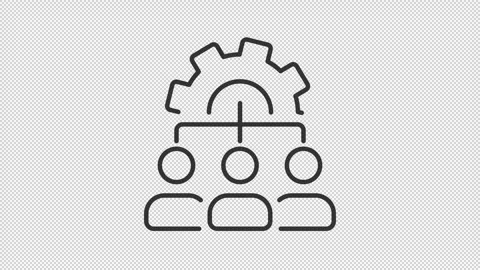 Animated team management line icon Stock Footage 335745749
