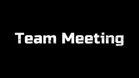 Animated Team Meeting Text Appearing on Black Background with Minimalist Motion Stock Footage 339166932