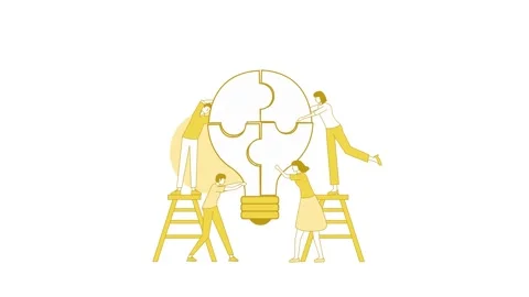 Animated Team Problem Solving icon backg... | Stock Video | Pond5