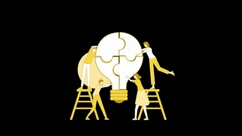 Animated Team Problem Solving icon backg... | Stock Video | Pond5