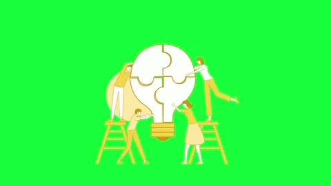 Animated Team Problem Solving icon backg... | Stock Video | Pond5