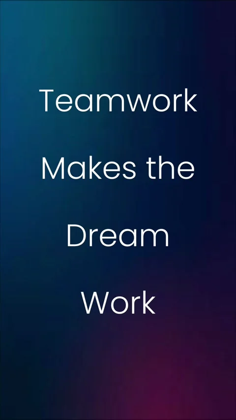 Animated teamwork makes the dream work motivational text Stock Footage 328291916