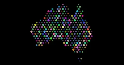 Animated Tech Circle Map of Australia Stock Footage 311131594