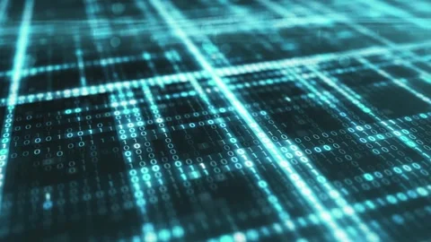 Animated technological background made from binary code Stock Footage 331443995