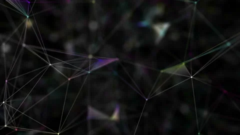 Animated technological background. Multicolored lines. Multicolored bokeh Stock Footage 109542143