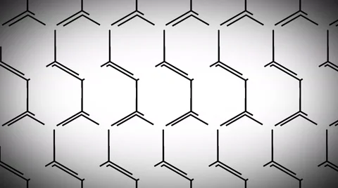 Animated technological sci-fi hexagon background loop black and white Vídeos de archivo 64255402