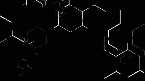 Animated technological sci-fi hexagon background loop Stock Footage 64255551