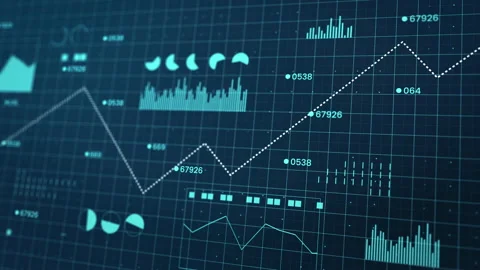 Animated technology bars and charts showing financial business diagrams Stock Footage 141100639