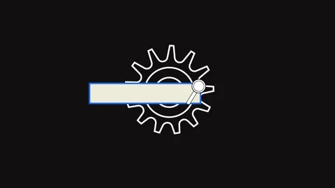 Animated technology interface gear cog search bar motion graphics clean min.. Stock Footage 321444162