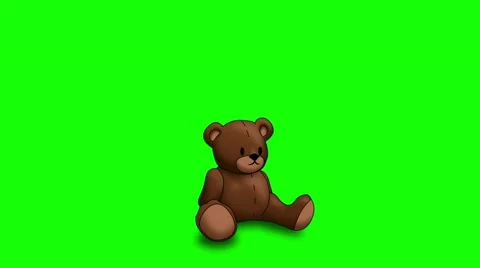 Animated Teddy Bear on Green Stock Footage 59146638