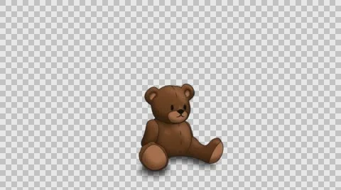 Animated Teddy Bear on Transparent | Stock Video | Pond5