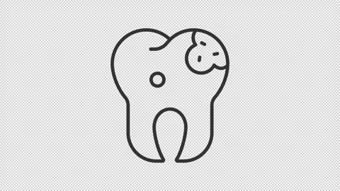 Animated teeth disease types line icons Stock Footage 320223127