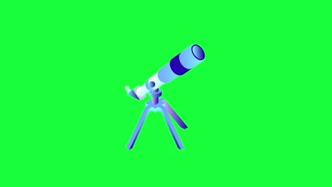 Animated Telescope icon background animated, logo symbol, social media, green sc Stock Footage 245639874