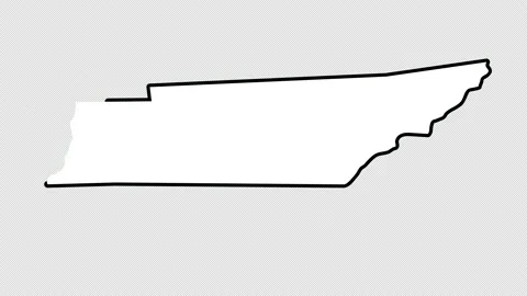 Animated Tennessee State of USA with pointer in city Nashville. Alpha channel. Stock Footage 170788259