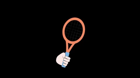 Animated Tennis Racket icon background, logo symbol, social media Stock Footage 260124050