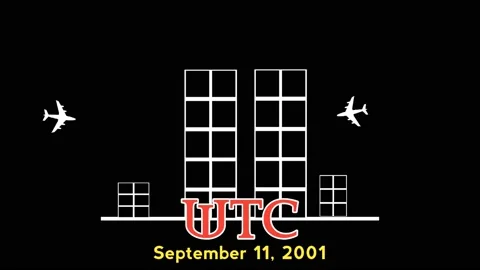 Animated terrorist attack on September 11, 2001 Stock Footage 220283523