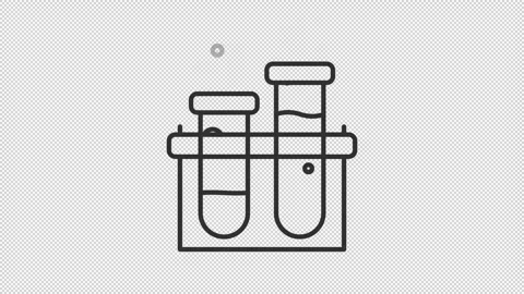 Animated test tubes with samples line icon Stock Footage 337776697
