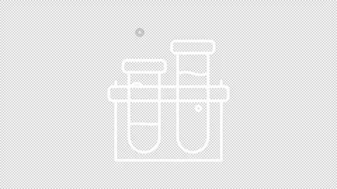 Animated test tubes with samples white line icon Stock Footage 340354029