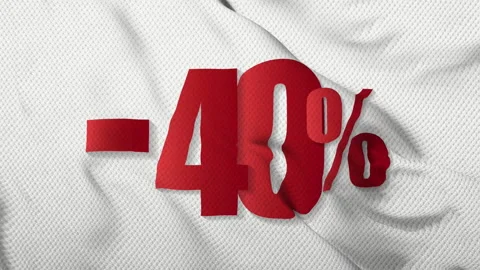 Animated text 40 percent off on a white background Stock Footage 164329247