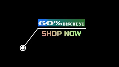 Animated text 60 percent discount flash sale promo isolated in white backgrou Stock Footage 327756705