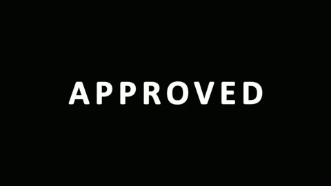 Animated text APPROVED with glitch effects and light streaks during cinemat.. 库存影片 344288133