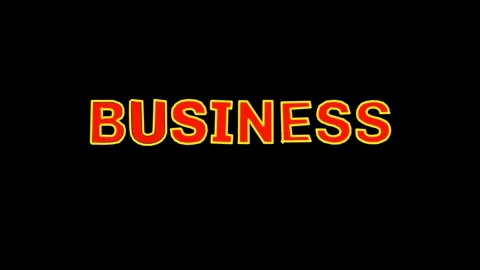 Animated text business on black background Stock Footage 314703497