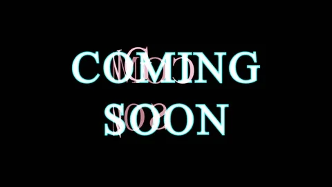 Animated text 'COMING SOON' with glitch effect in dark background for produ.. Stock Footage 345620382
