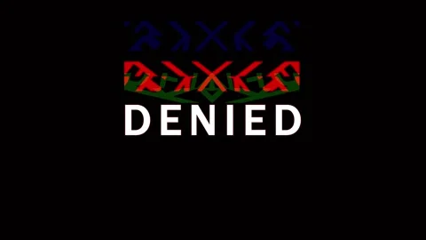 Animated text DENIED appearing on black background with red and green abstr.. Video stock 344294988