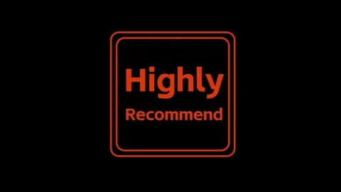 Animated Text Displaying Highly Recommend Message with Glowing Orange Border on Video stock 338368982