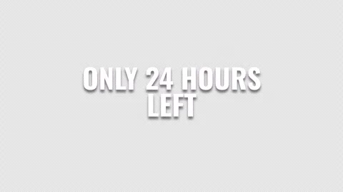 Animated Text Displaying Only 24 Hours Left on Transparent Background Stock Footage 339591914
