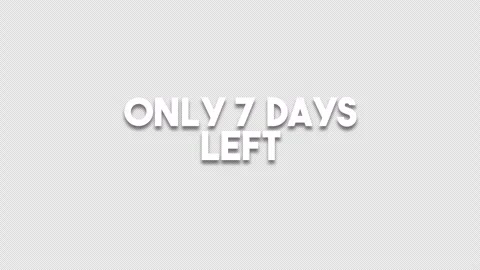 Animated Text Displaying Only 7 Days Left on Transparent Background Stock Footage 339591872