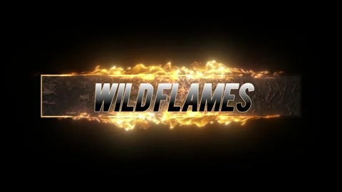 Animated text effect with burning fire flames surrounding a rectangular frame Video stock 347344812