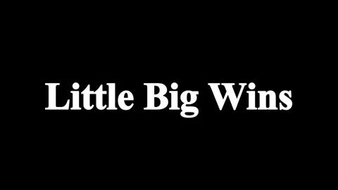 Animated text effect of little big wins on black background Stock Footage 338216814