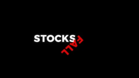Animated text effect showing the phrase “STOCKS FALL” Stock Footage 315079767