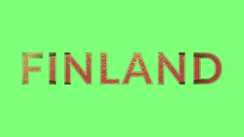 Animated text formation spelling out the word finland against a vibrant neon Stock Footage 346122328