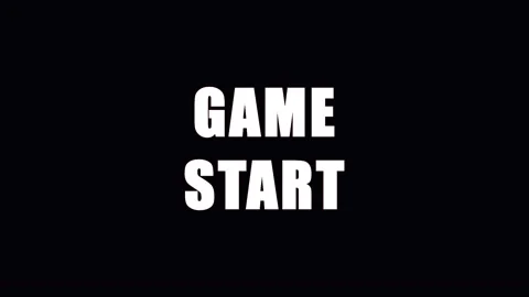 Animated Text Game Start in Red and White with Subtle Glitch Effect on Blac.. Stock Footage 344036186