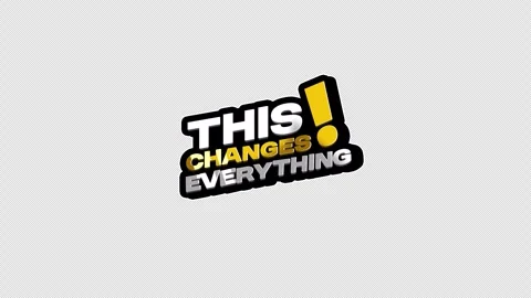 Animated Text Graphic Saying This Changes Everything on Transparent Background 库存影片 346453303