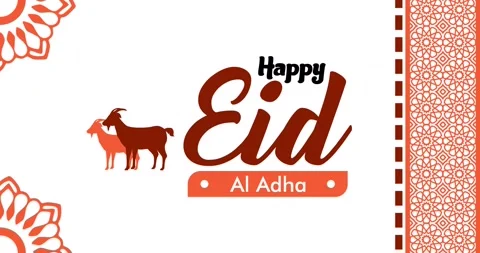 Animated text greeting &amp;#039;Happy Eid al Adha&amp;#039; Vídeo Stock 336488096