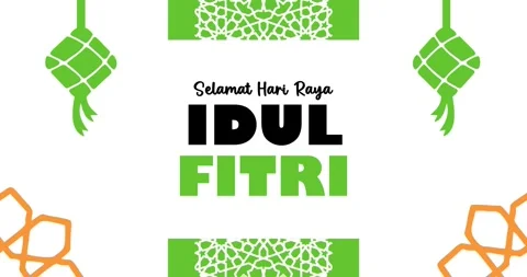 Animated text greeting selamat hari raya idul fitri Vídeo Stock 336452657
