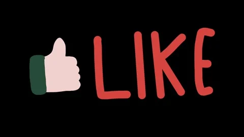 Animated "Like" text with an icon Stock Footage 312664106