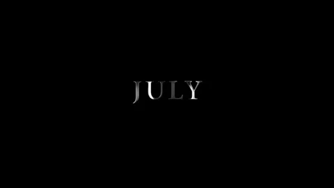 Animated text July with cinematic intro style, 4K green screen motion graphic Stock Footage 273619017
