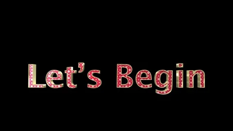 Animated text 'let's begin' with snowflake design on black background Stock Footage 338235569