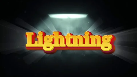 Animated text lightning splitting apart against dark background with soft Stock-Footage 343810670