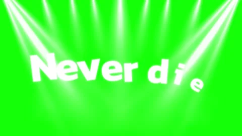 Animated text overlay with bright stage spotlights on a vibrant green background Stock-Footage 338386670