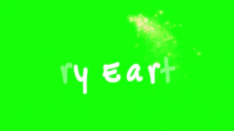 Animated text overlay displaying dry earth against a vibrant green screen Видео 338387293